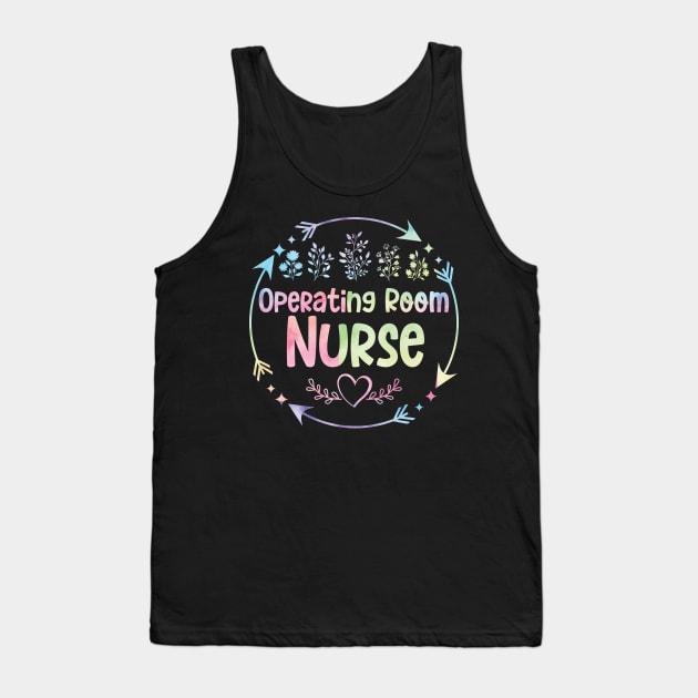 Operating Room Nurse cute floral watercolor Tank Top by ARTBYHM